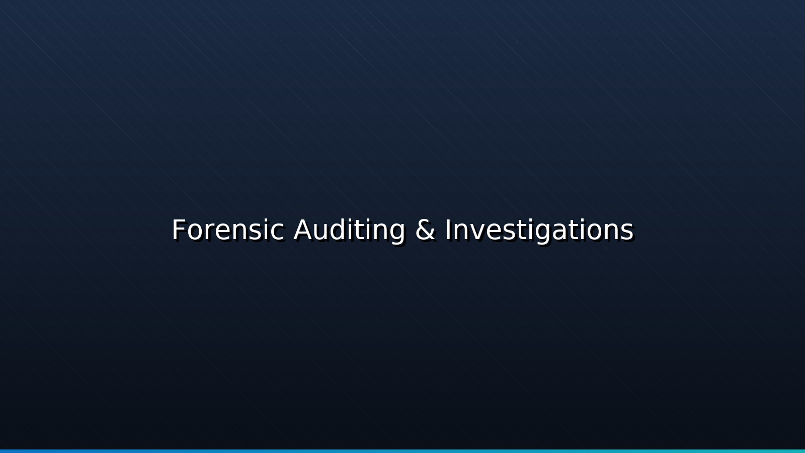 Forensic auditing & investigations