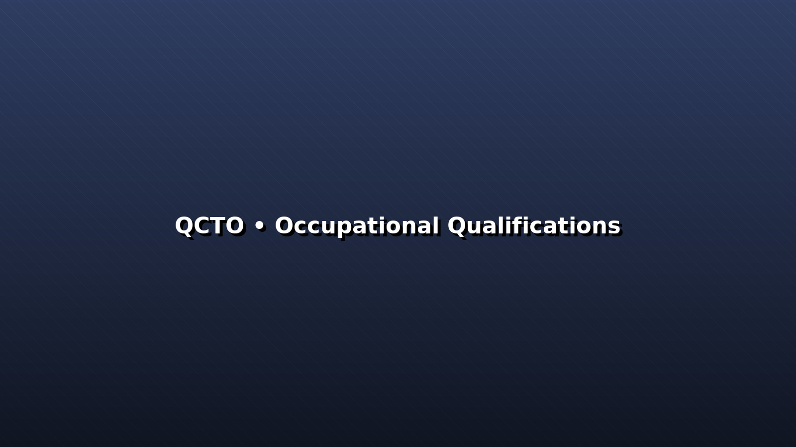 QCTO Occupational Qualifications