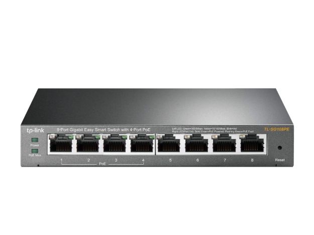 TP-Link 8-port Gigabit Easy Smart PoE Switch | TL-SG108PE