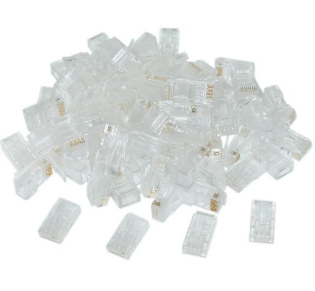 Acconet CAT5e RJ45 Connectors, Stranded/Solid Core, 50 Pack
