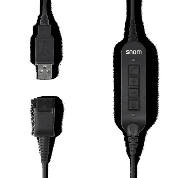 Snom USB Quick Release Adapter for A100M, A100D and PC - Integrated volume and call buttons.