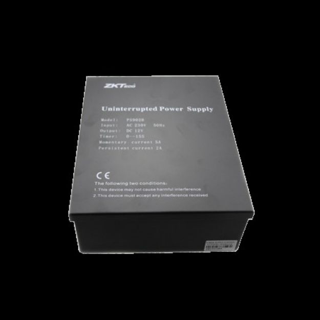 ZKTeco - Power Supply with Battery Leads, 12V 7Ah battery not included