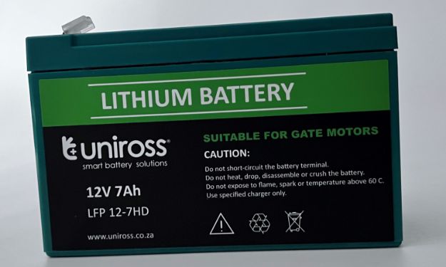 Uniross 12.8V 7Ah (89.6Wh) High Draw LiFEPO4  Battery | UR-BAT-LiFePO4-12-7HD