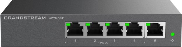 Grandstream Enterprise 5 port Unmanaged GbE PoE Switch - 60W | GWN7700P