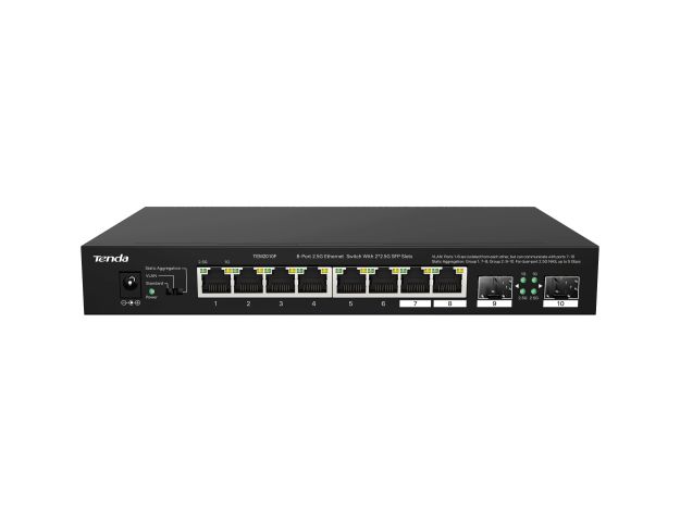 Tenda 8-Port 2.5G Ethernet Switch with 2x 2.5G SFP slots | TEM2010F
